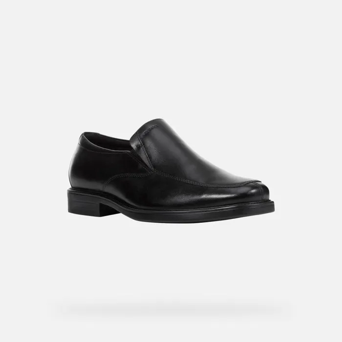 Man Geox Formal Shoes BRANDOLF C Leather Shoes Black Man Geox Black