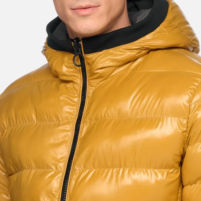 Man Geox Jackets SPHERICA MAN AsphaltHarvest Gold Reversible Jacket Asphaltharvest Gold
