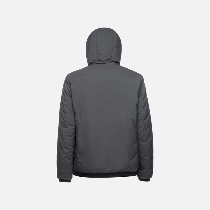 Man Geox Jackets SPHERICA MAN AsphaltHarvest Gold Reversible Jacket Asphaltharvest Gold