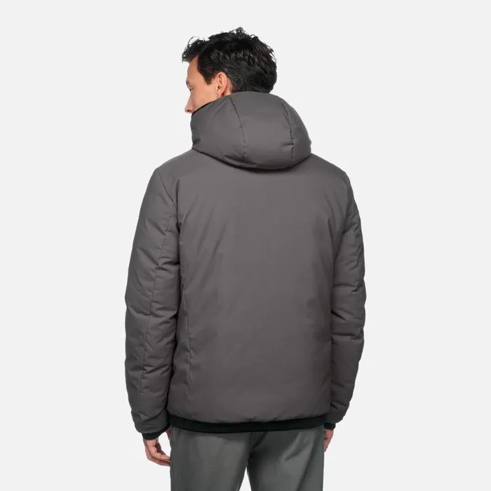 Man Geox Jackets SPHERICA MAN AsphaltHarvest Gold Reversible Jacket Asphaltharvest Gold
