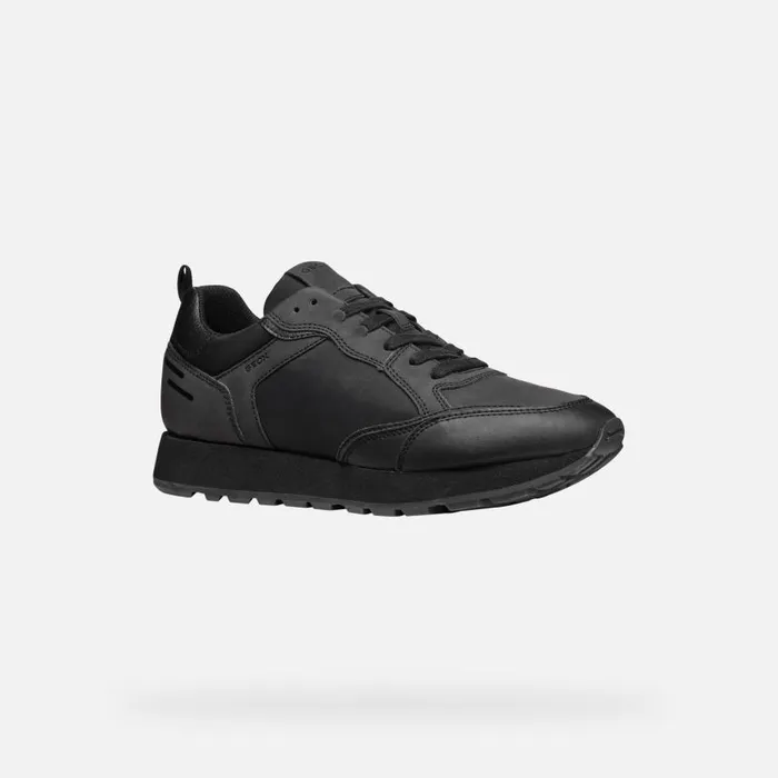 Man Geox Sneakers PARTENIO MAN Black Low Top Sneakers Black