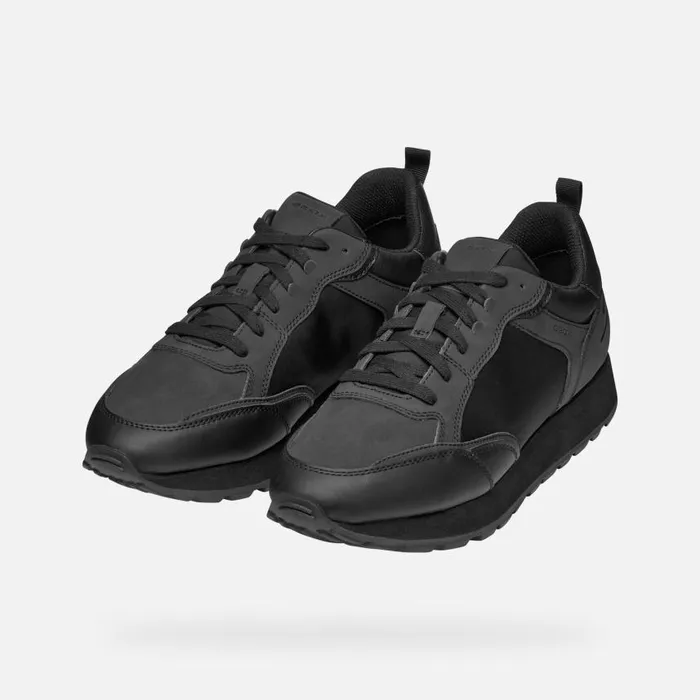 Man Geox Sneakers PARTENIO MAN Black Low Top Sneakers Black