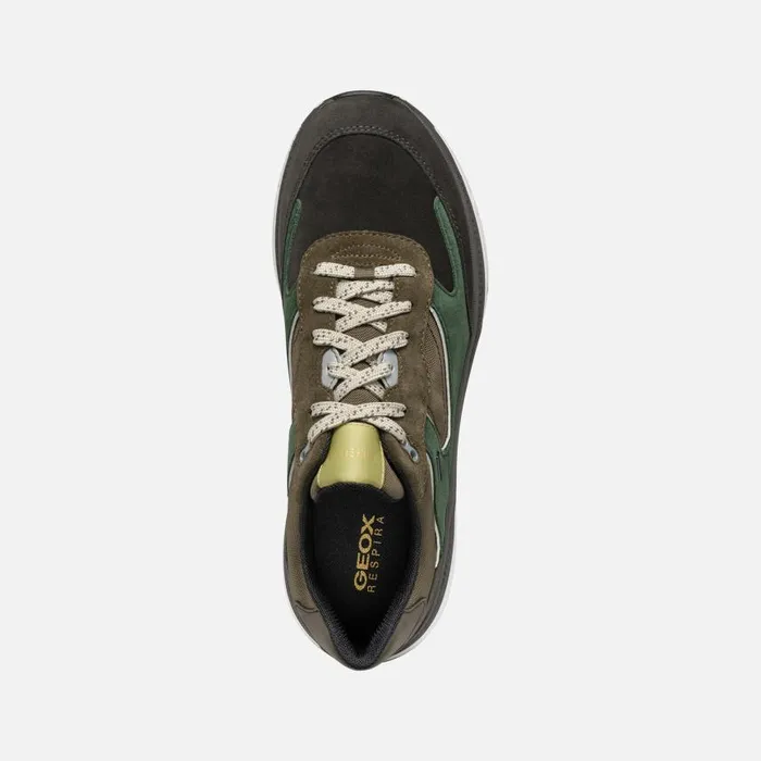 Man Geox Sneakers SPHERICA ACTIF X1 ABX MAN Dark CoffeeDark Green Low Top Sneakers Dark Coffeedark Green