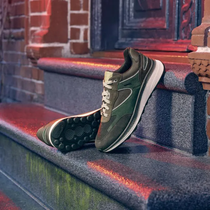 Man Geox Sneakers SPHERICA ACTIF X1 ABX MAN Dark CoffeeDark Green Low Top Sneakers Dark Coffeedark Green