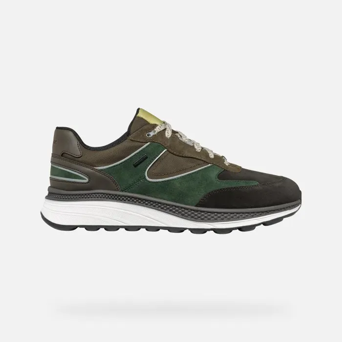 Man Geox Sneakers SPHERICA ACTIF X1 ABX MAN Dark CoffeeDark Green Low Top Sneakers Dark Coffeedark Green
