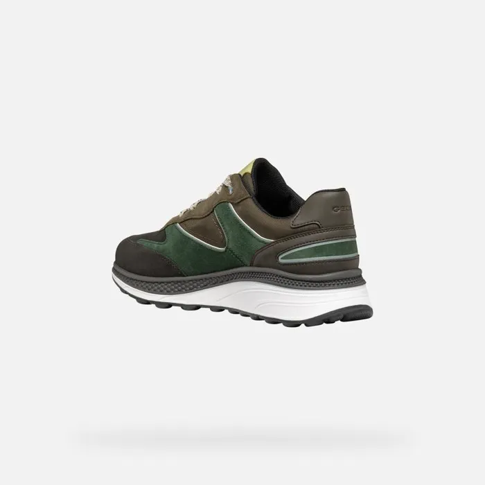 Man Geox Sneakers SPHERICA ACTIF X1 ABX MAN Dark CoffeeDark Green Low Top Sneakers Dark Coffeedark Green