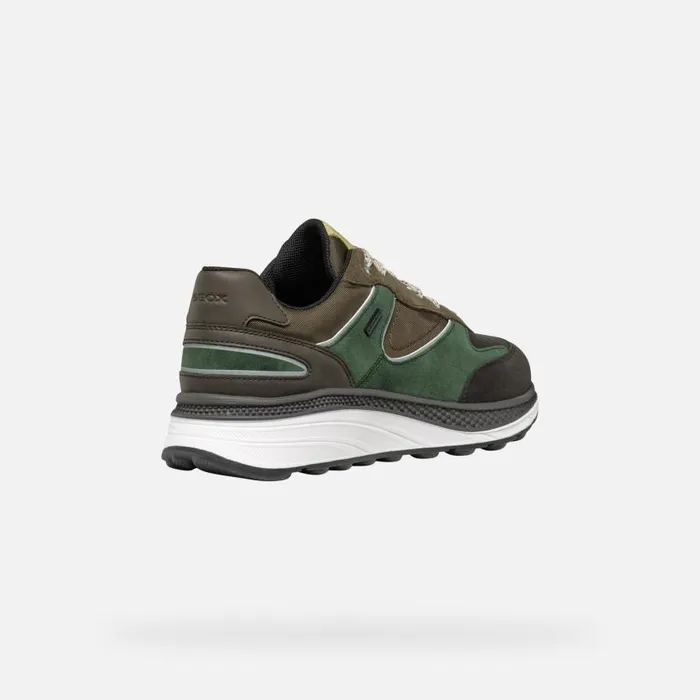 Man Geox Sneakers SPHERICA ACTIF X1 ABX MAN Dark CoffeeDark Green Low Top Sneakers Dark Coffeedark Green
