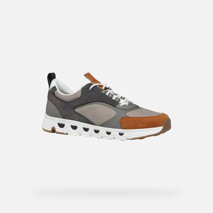 Man Geox Sneakers SPHERICA ECUB4 MAN Dark GreenBrown Low Top Sneakers Dark Greenbrown
