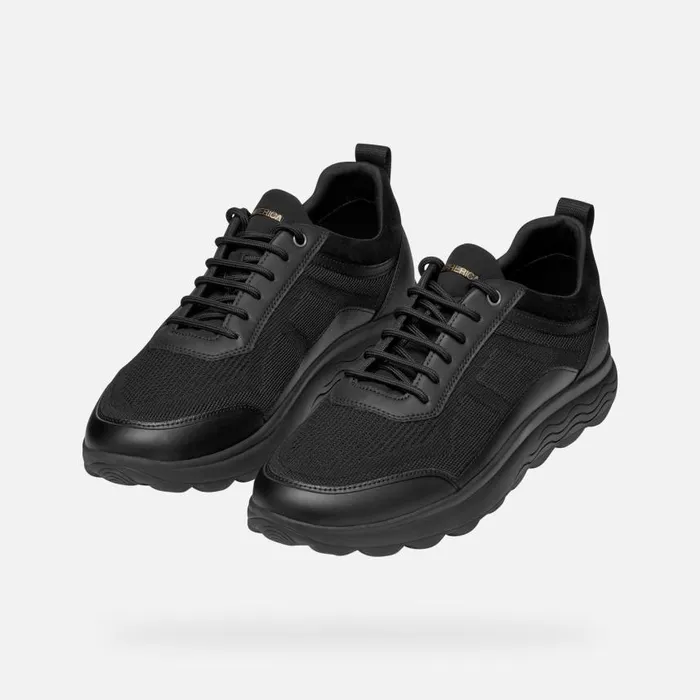 Man Geox Sneakers SPHERICA MAN Black Low Top Sneakers Black