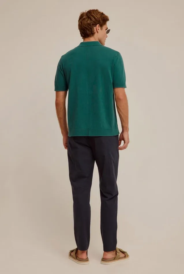 Man Venroy Knitwear Knitted Contrast Trim Shirt