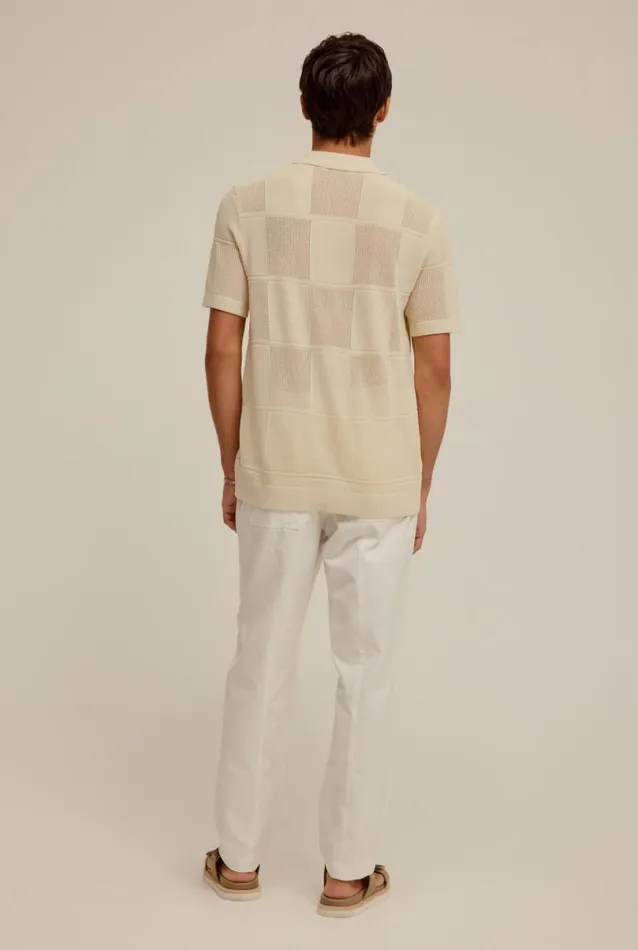 Man Venroy Knitwear Short Sleeve Knitted Check Shirt
