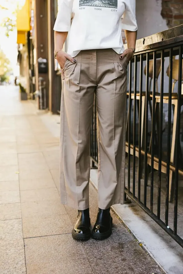 Marissa Straight Leg Pants Mocha Women Bohme Sets