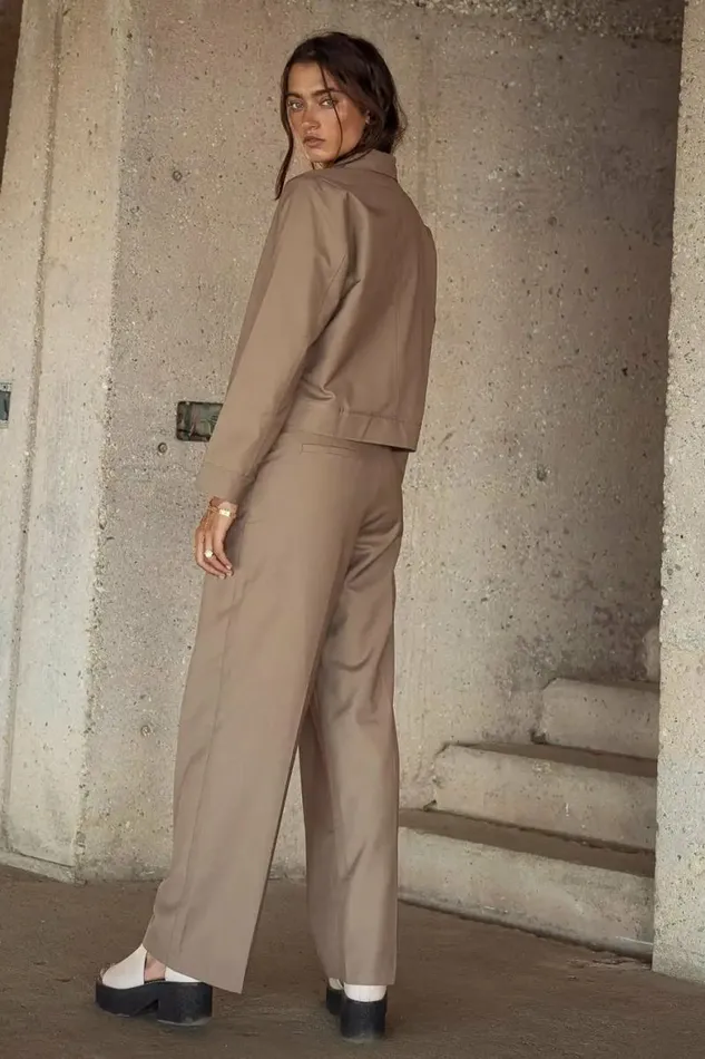 Marissa Straight Leg Pants Mocha Women Bohme Sets