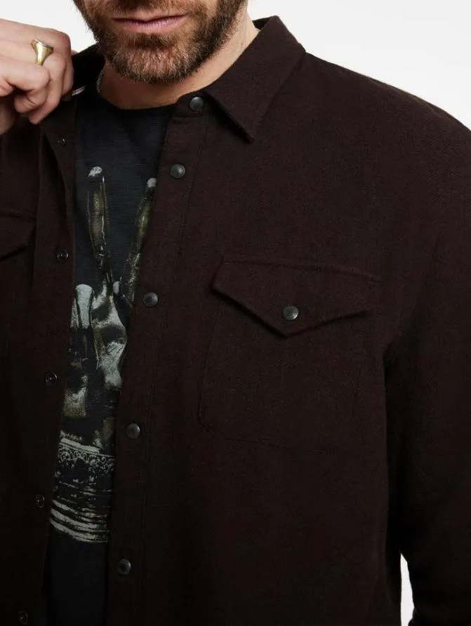 MARSHAL SHIRT Charc Brown Clothing John Varvatos Shirts
