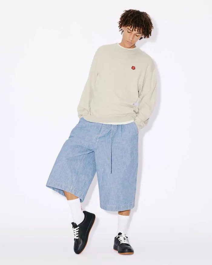 Men 039Boke Flower039 Embroidered Jumper Pale Grey Kenzo Sweaters And Cardigans
