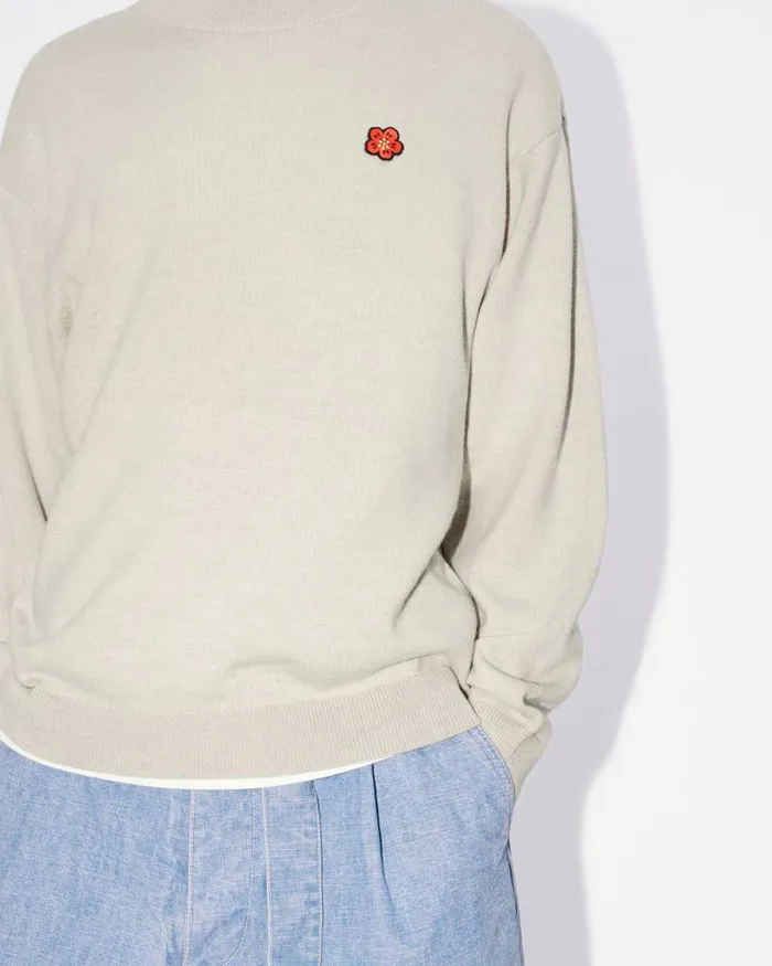 Men 039Boke Flower039 Embroidered Jumper Pale Grey Kenzo Sweaters And Cardigans