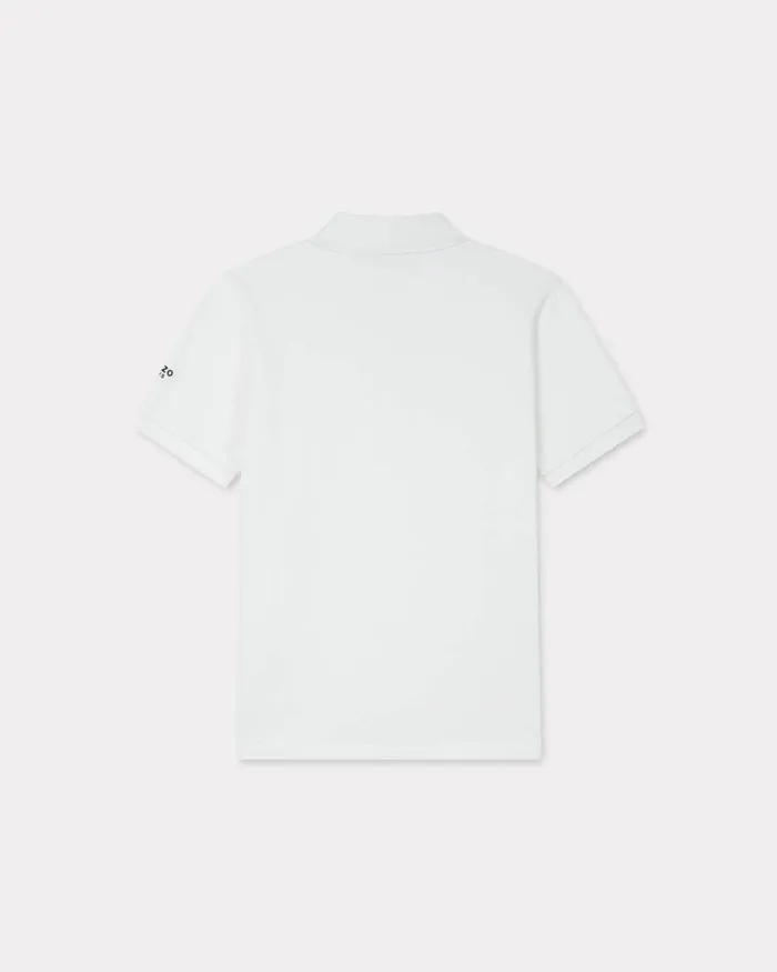 Men 039Boke Flower039 Embroidered Slim Polo In Cotton Off White Kenzo Tshirts And Polos