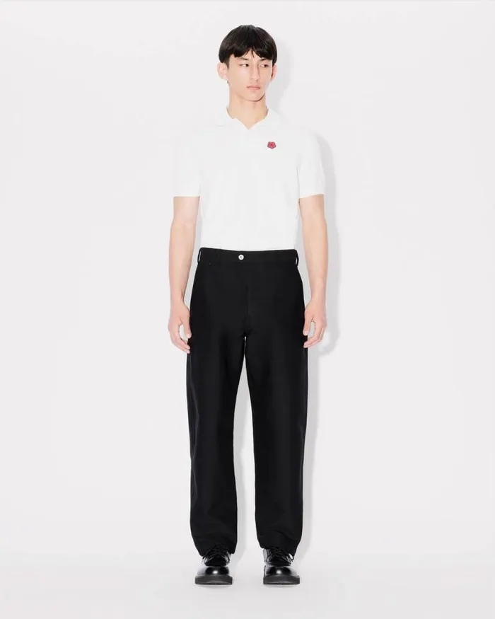Men 039Boke Flower039 Embroidered Slim Polo In Cotton Off White Kenzo Tshirts And Polos