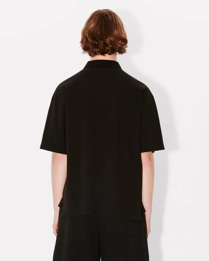Men 039Boke Flower 20039 Embroidered Polo In Cotton Black Kenzo Tshirts And Polos