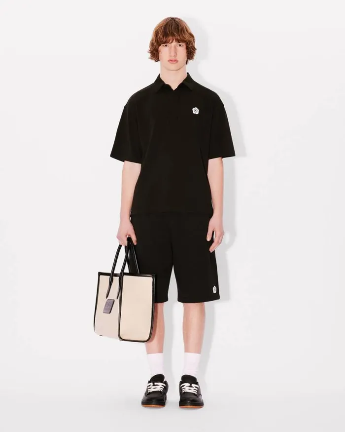 Men 039Boke Flower 20039 Embroidered Polo In Cotton Black Kenzo Tshirts And Polos