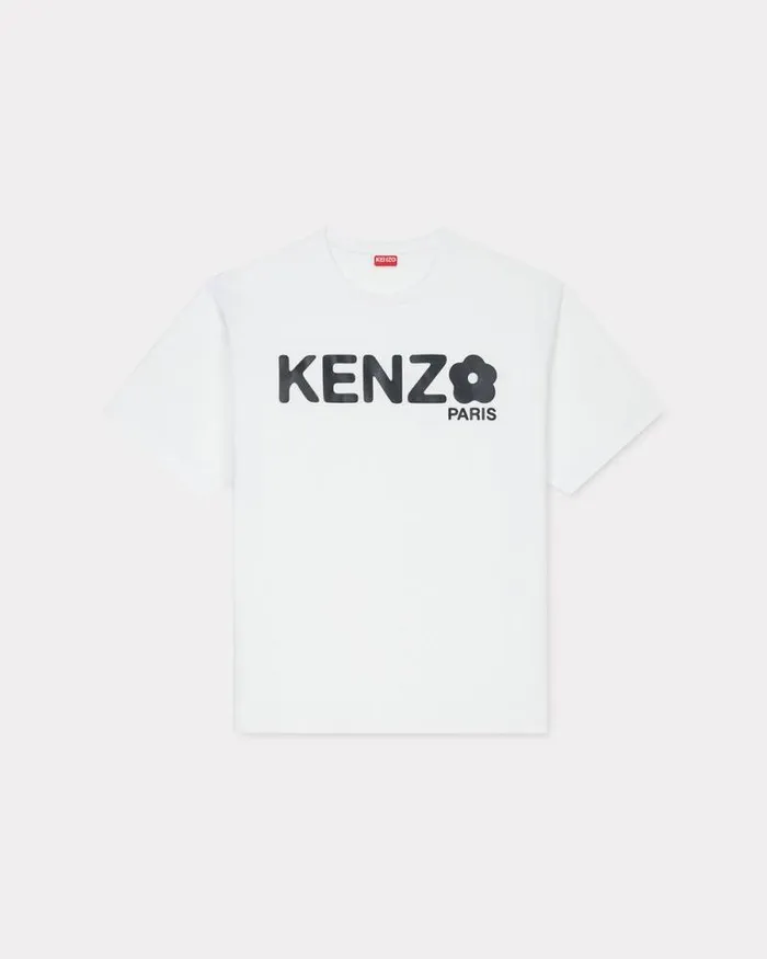 Men 039Boke Flower 20039 Oversized Tshirt In Cotton White Kenzo Tshirts And Polos