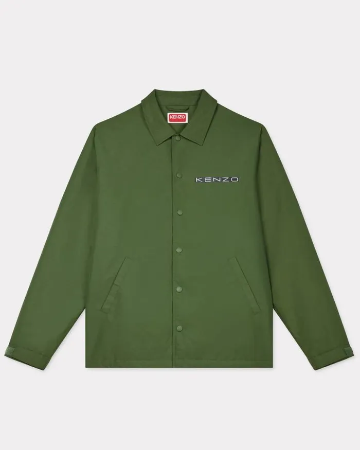 Men 039KENZO Business039 Padded Coach Jacket Dark Khaki Kenzo Jackets And Coats