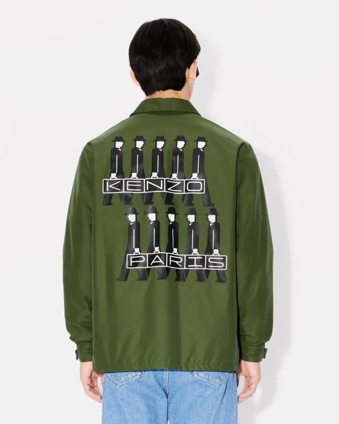 Men 039KENZO Business039 Padded Coach Jacket Dark Khaki Kenzo Jackets And Coats