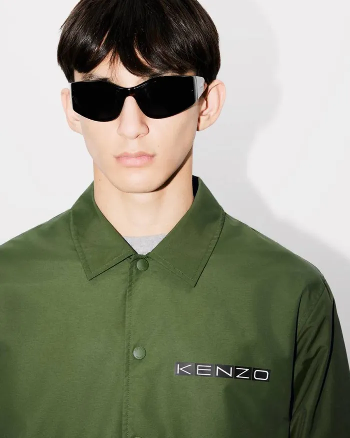 Men 039KENZO Business039 Padded Coach Jacket Dark Khaki Kenzo Jackets And Coats