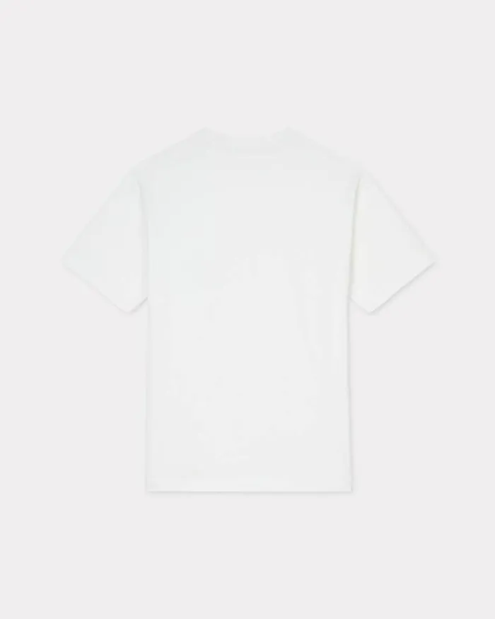 Men 039KENZO Jungle Heart039 Tshirt In Cotton Off White Kenzo Tshirts And Polos