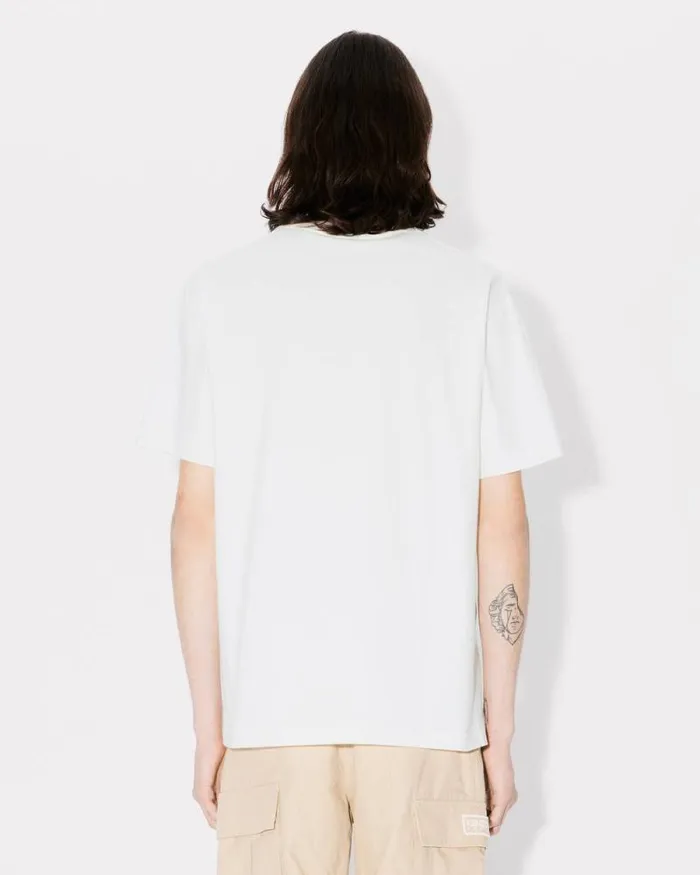 Men 039KENZO Jungle Heart039 Tshirt In Cotton Off White Kenzo Tshirts And Polos