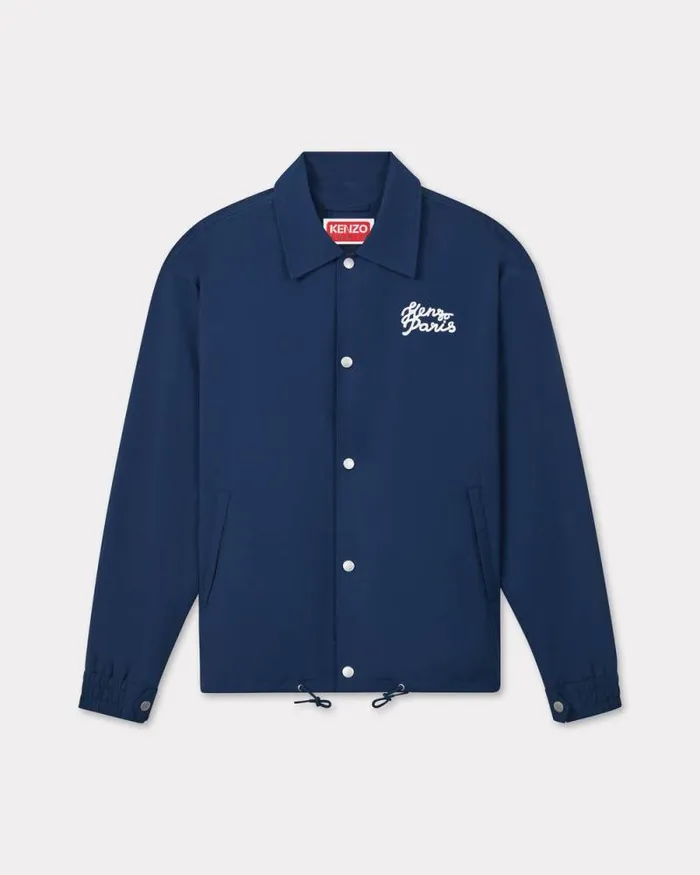 Men 039KENZO Jungle Heart039 Windbreaker Midnight Blue Kenzo Jackets And Coats