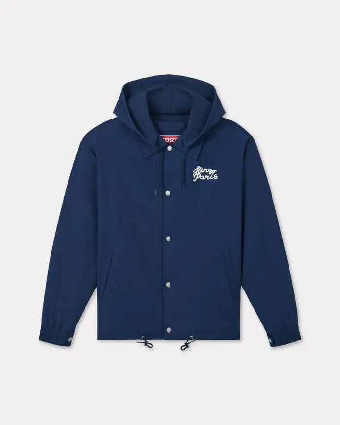 Men 039KENZO Jungle Heart039 Windbreaker Midnight Blue Kenzo Jackets And Coats