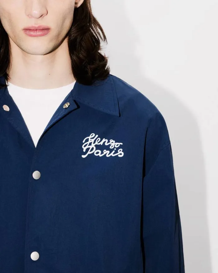 Men 039KENZO Jungle Heart039 Windbreaker Midnight Blue Kenzo Jackets And Coats