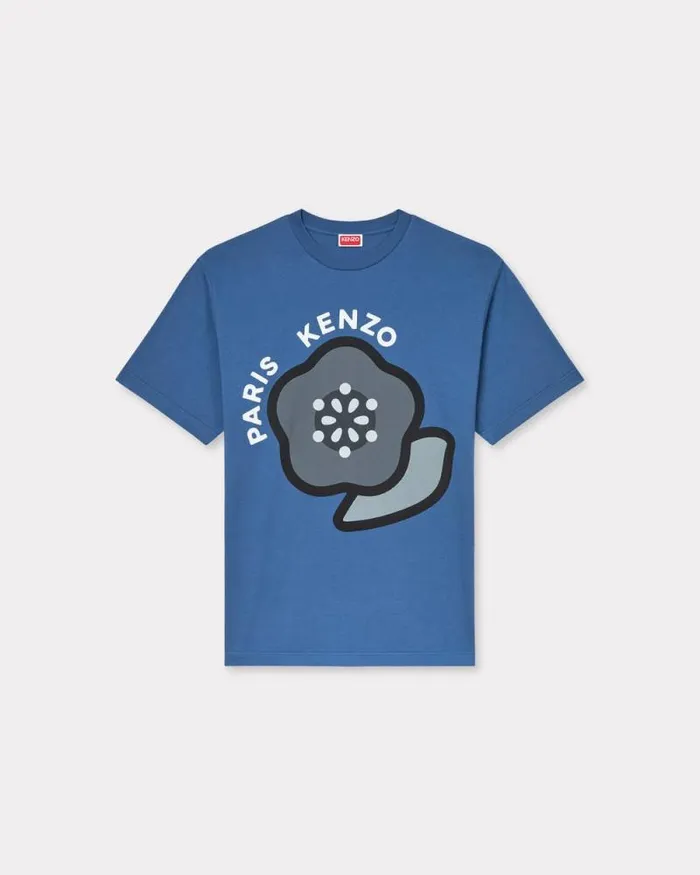 Men 039KENZO Pop039 Tshirt In Cotton Blue Kenzo Tshirts And Polos