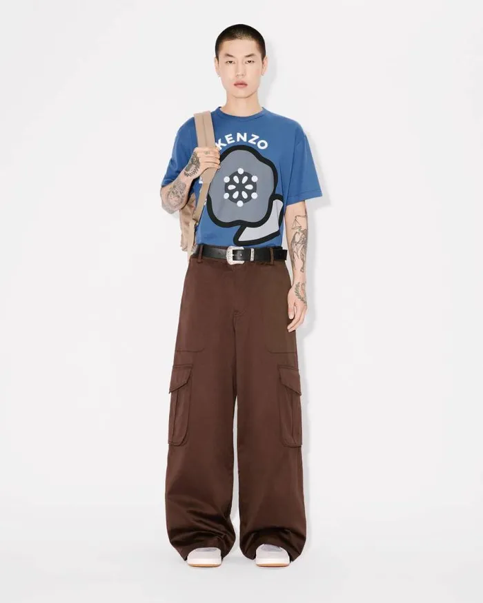 Men 039KENZO Pop039 Tshirt In Cotton Blue Kenzo Tshirts And Polos