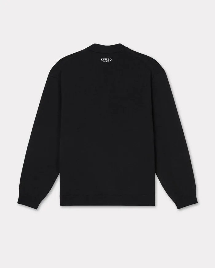 Men 039KENZO Pop039 Wool Cardigan Black Kenzo Sweaters And Cardigans