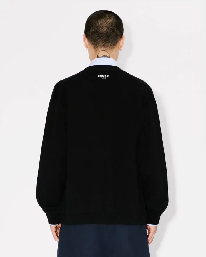 Men 039KENZO Pop039 Wool Cardigan Black Kenzo Sweaters And Cardigans