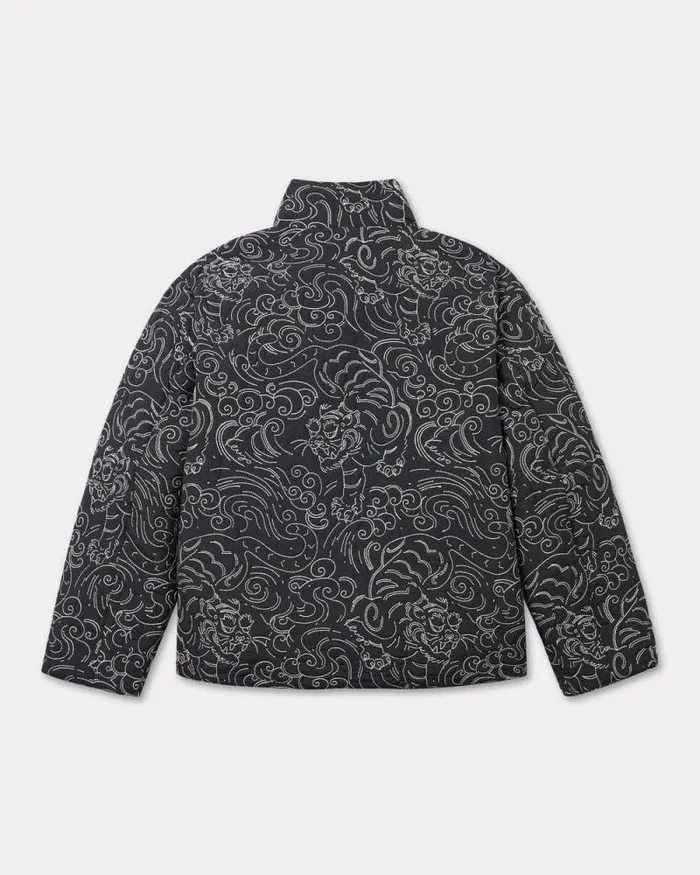 Men 039KENZO Star Tiger039 Down Jacket Black Kenzo Jackets And Coats