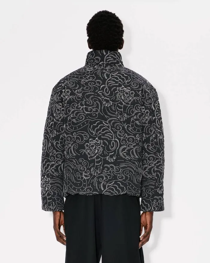 Men 039KENZO Star Tiger039 Down Jacket Black Kenzo Jackets And Coats
