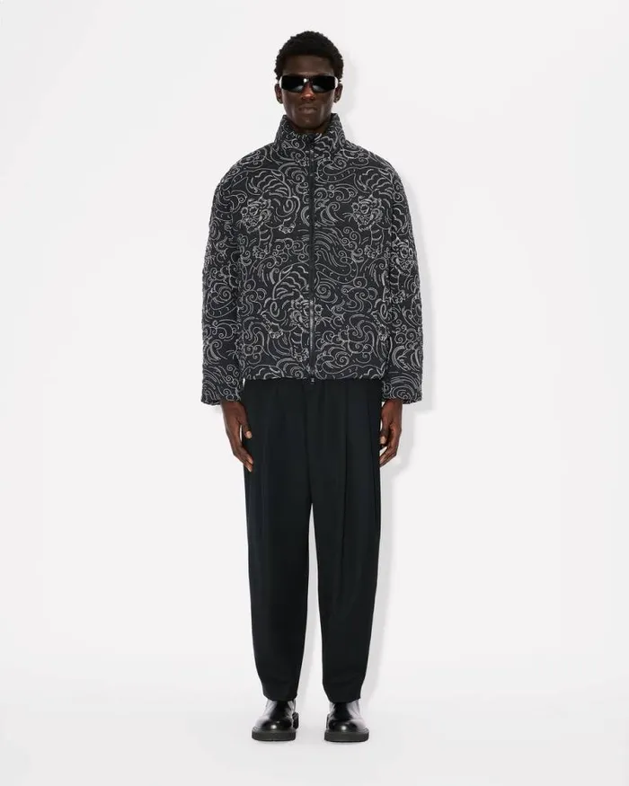 Men 039KENZO Star Tiger039 Down Jacket Black Kenzo Jackets And Coats