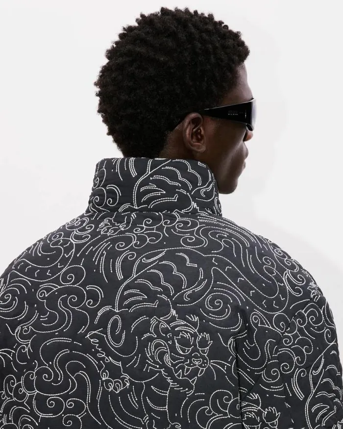 Men 039KENZO Star Tiger039 Down Jacket Black Kenzo Jackets And Coats
