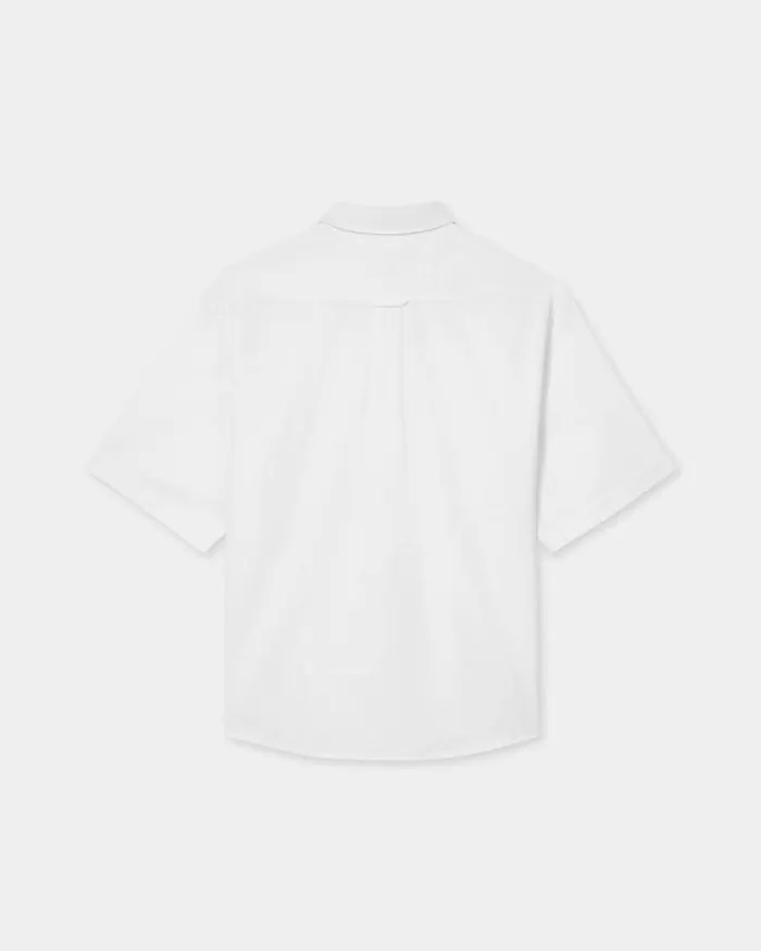 Men 039KENZO Weave039 Casual Jacquard Shirt White Kenzo Shirts
