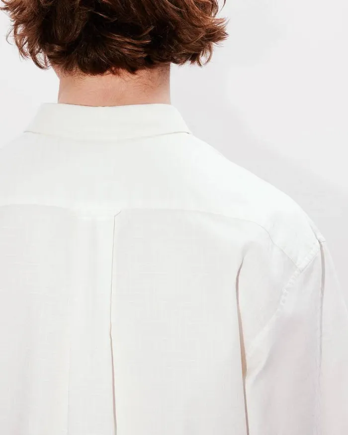Men 039KENZO Weave039 Casual Jacquard Shirt White Kenzo Shirts