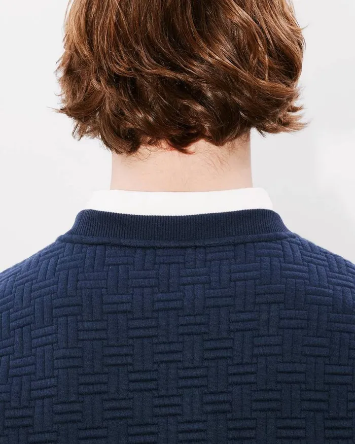 Men 039KENZO Weave039 Embroidered Sweatshirt Blue Black Kenzo Sweatshirts And Hoodies