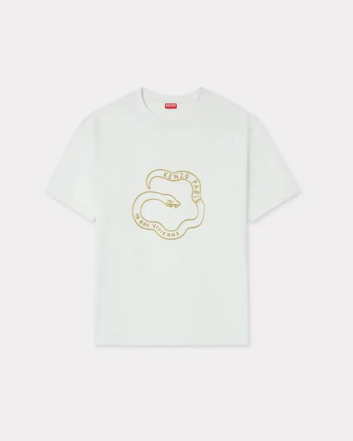 Men 039Lunar New Year039 Embroidered Oversized Tshirt In Cotton Off White Kenzo Tshirts And Polos