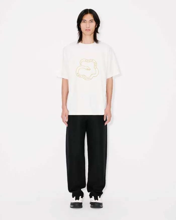Men 039Lunar New Year039 Embroidered Oversized Tshirt In Cotton Off White Kenzo Tshirts And Polos