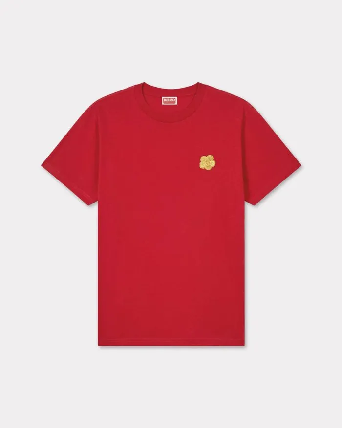 Men 039Lunar New Year039 Embroidered Slim Tshirt In Cotton Cherry Kenzo Tshirts And Polos