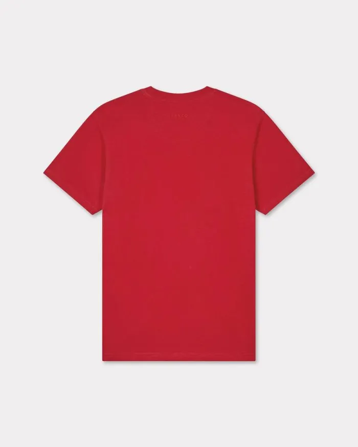 Men 039Lunar New Year039 Embroidered Slim Tshirt In Cotton Cherry Kenzo Tshirts And Polos