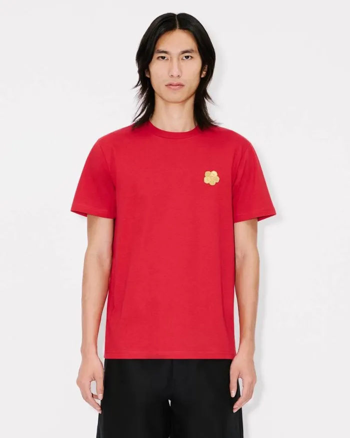 Men 039Lunar New Year039 Embroidered Slim Tshirt In Cotton Cherry Kenzo Tshirts And Polos