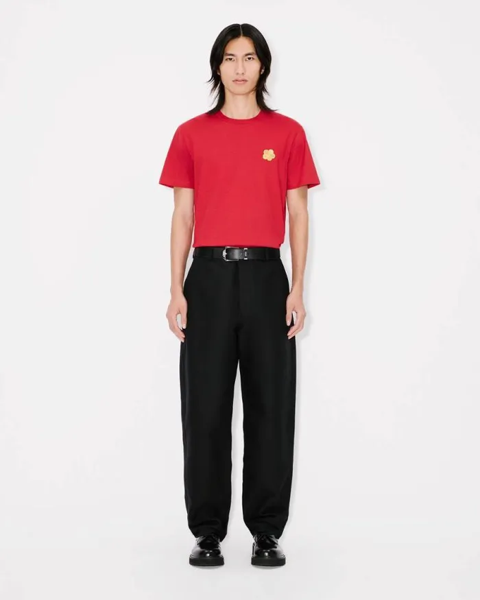 Men 039Lunar New Year039 Embroidered Slim Tshirt In Cotton Cherry Kenzo Tshirts And Polos